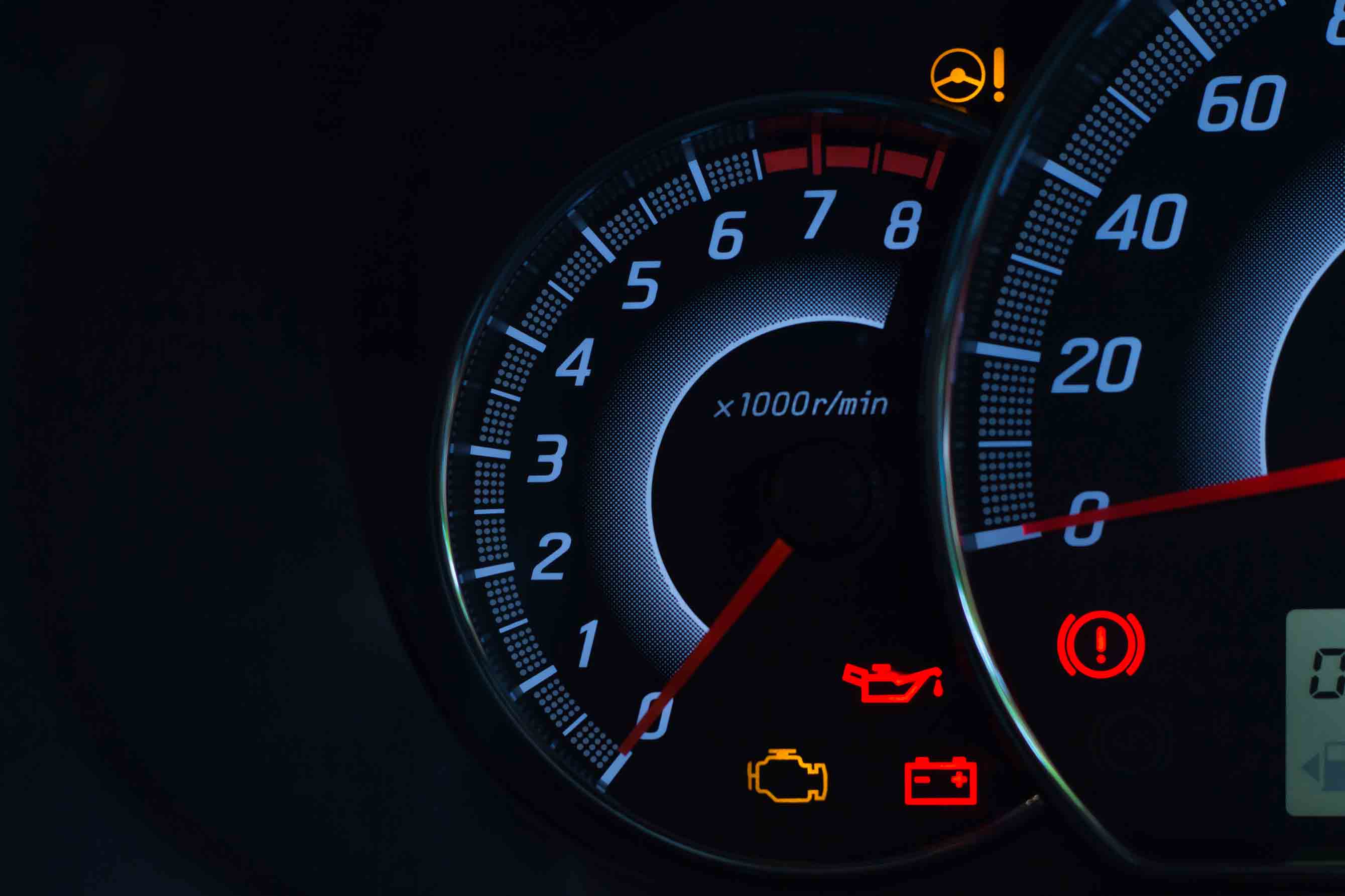 Car dashboard warning lights