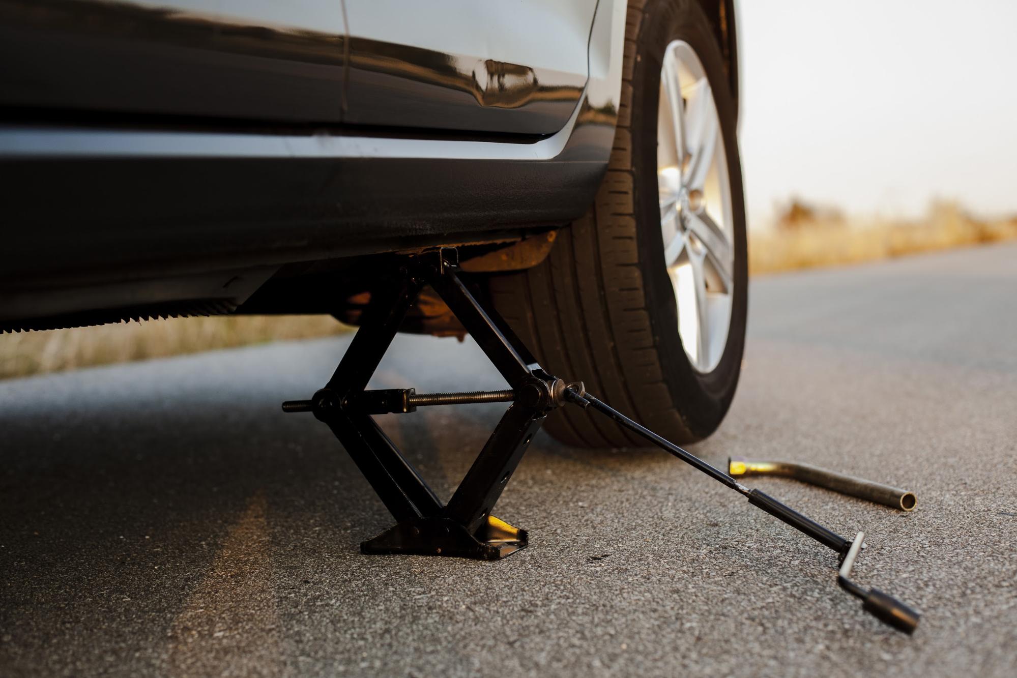 Changing a flat tire